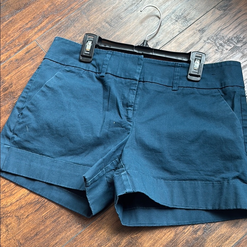 Women's Blue Shortsblue cuffed women’s shorts